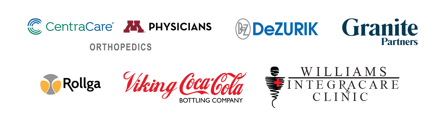 CentraCare M Physicians | DeZURIK | Granite Partners | Rollga | Viking Coca-Cola | Williams Integracare Clinic